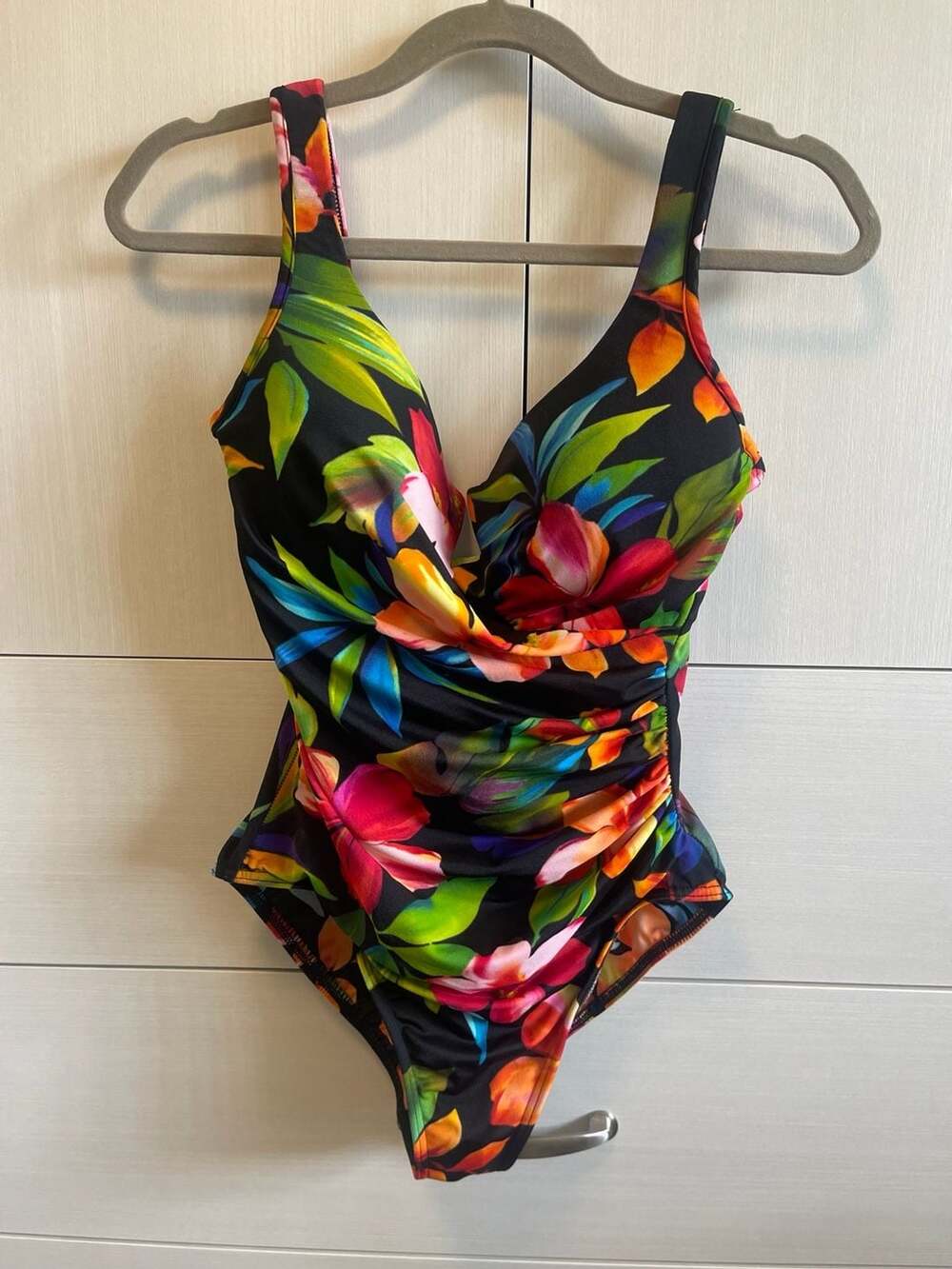 Miraclesuit Floral Ruched One-Piece Swimsuit Size 12